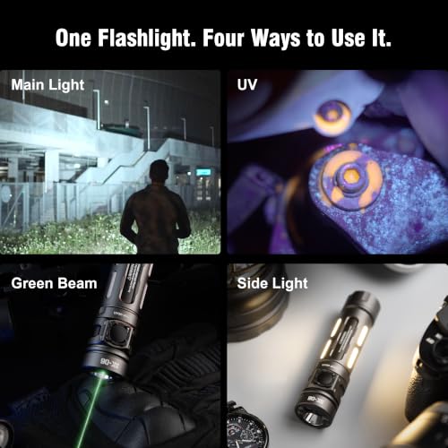 SK06 2400LM EDC High Lumens Flashlight with UV & Green Beam - Image 4
