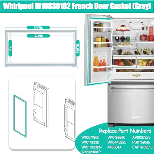 W10830162 Refrigerator Door Gasket Replacement for Whirlpool - Image 4