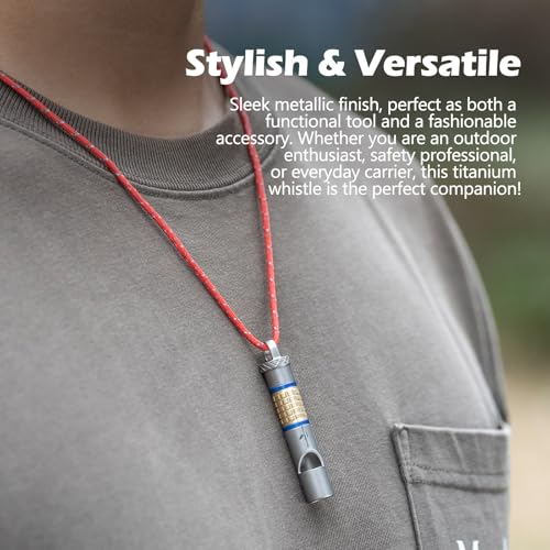 iBasingo Pea-Less Titanium Emergency Whistle Survival Safety Gear - Image 6
