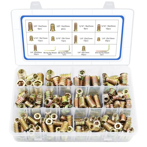 Threaded Inserts 170 PCS, 10 Sizes Assortment Kit for Wood - Image 2