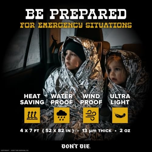 Emergency Blanket – 5 Pack – Thermal Mylar Foil Space Blankets - Image 4