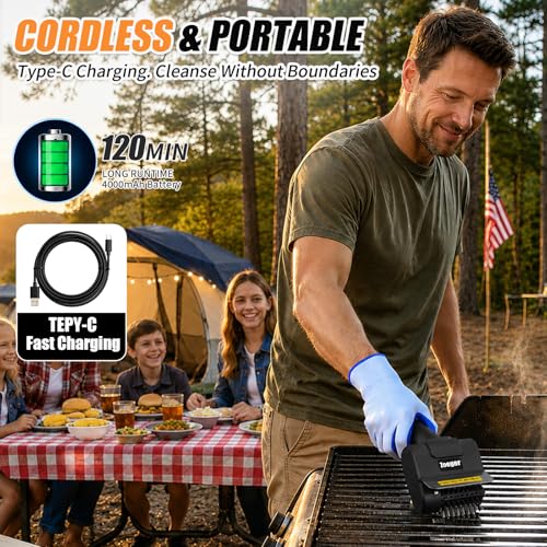 Upgraded Electric Grill Brush, High Torque 2-in-1 Kit Power BBQ - Image 7