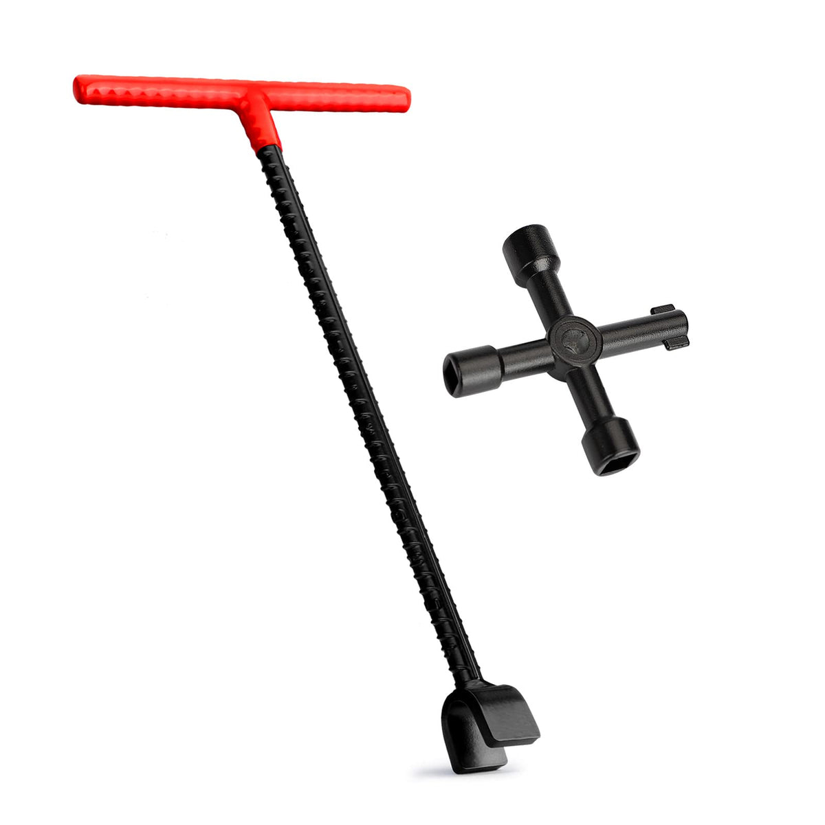 Eapele Water Meter Key 16 inch Enforced Steel T-Handle With 4-way - Image 1