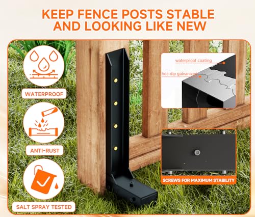 Fence Post Repair Kit, Quick Fix Leaning for 4x4/ 6x6 Wood - Image 4