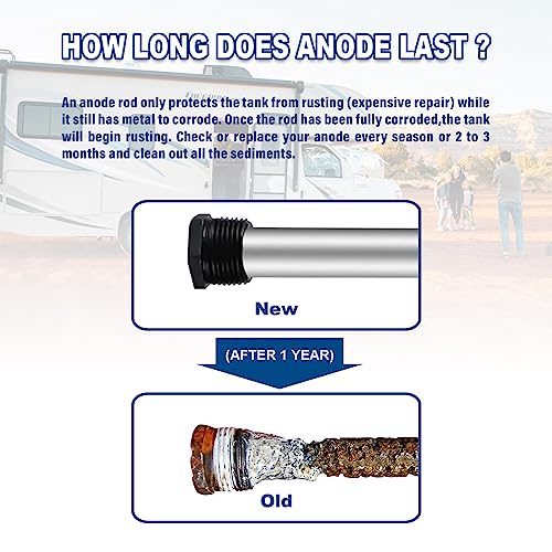 RV Water Heater Anode, Hot Water Heater Flush Wand and Stainless - Image 3