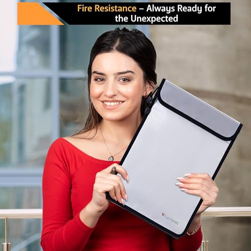 Upgraded Two Pockets Fireproof Document Bag (2000℉), 15”x - Image 3