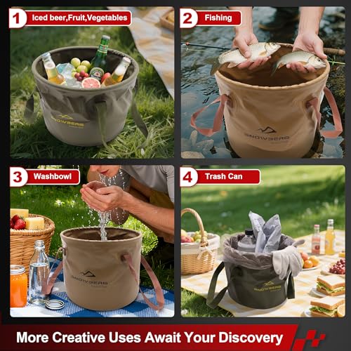 Collapsible Bucket for Camping, 10L & 20L Portable | Travel Essentials - Image 5