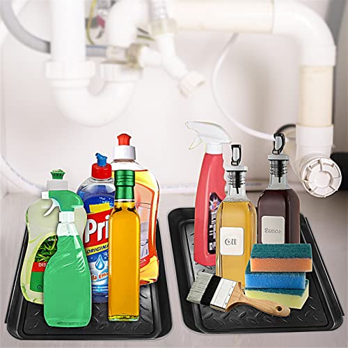 3 Pcs Under Sink Drip Tray, 13.8 * 10.8 Inch Plastic Under the Sink Drip Protector Tray Under the Sink Mat Under Sink Drip Catcher for Kitchen Bathroom or Laundry Room - Image 5