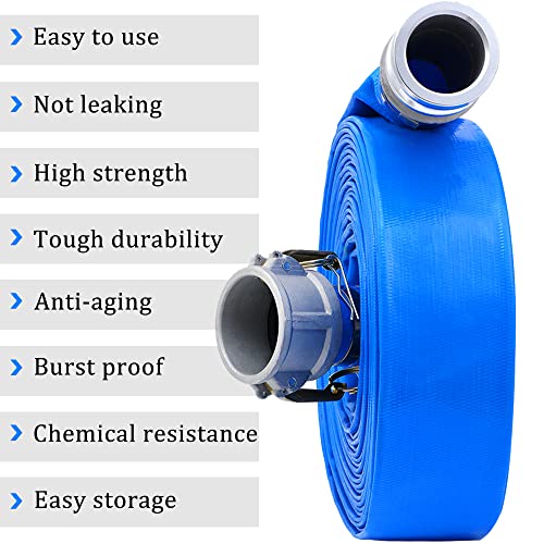 1-1/2" x 50ft PVC Lay Flat Discharge Hose With Aluminum Camlock C - Image 5