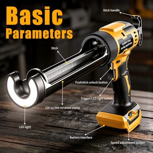 Electric Caulking Gun Compatible with Dewalt 20V Max | Home Repair - Image 4