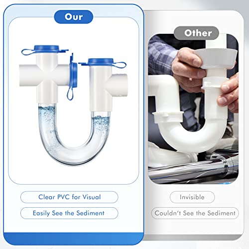 3/4 Inch Standard Condensate Trap with Cleaning Brush, PVC U Trap - Image 5