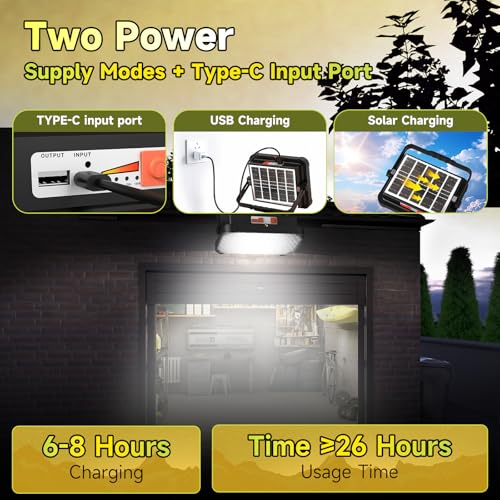 200W 20000LM Solar LED Work Light, 20000mAh Rechargeable - Image 4