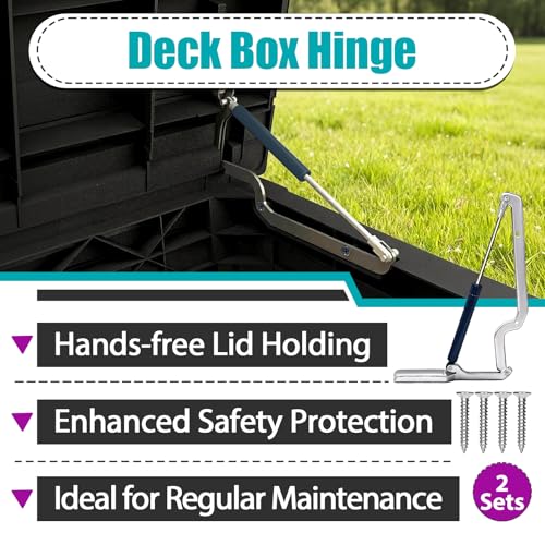 2 Sets Deck Box Hydraulic Hinge Compatible with Keter Deck Box - Image 4