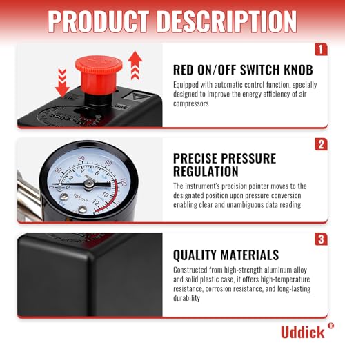 Air Compressor Pressure Control Switch with Gauge Regulator - Image 4