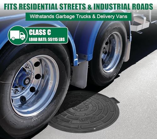 32in Hinged Driveway Fiberglass SMC Manhole Cover and Frame - Image 4