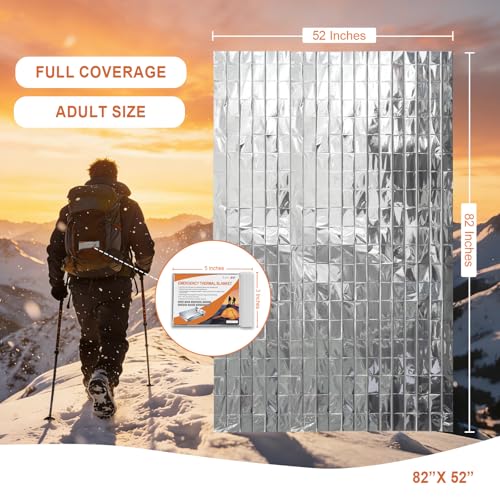 Syn-zer 4-Pack Thermal Mylar Emergency Blankets 82"x52" - Image 3