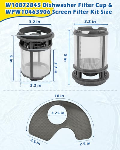 W10872845 Pump Filter Cup Fits Whirlpool Kenmore | Kitchen Essentials - Image 3