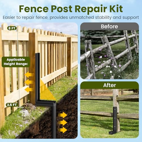 Housolution Fence Post Repair Kit,Separated Fence Post Anchor - Image 3