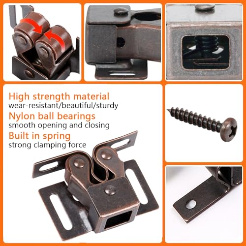 4 Pack Cabinet Latch Double Roller Catch for Cupboard - Image 6