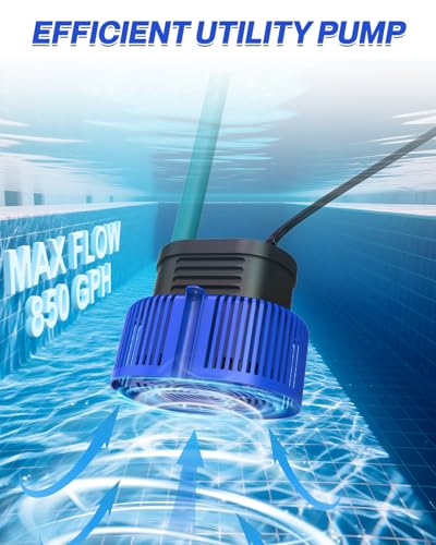 AgiiMan 850GPH Pool Cover Pump, Submersible Sump Pump above - Image 4