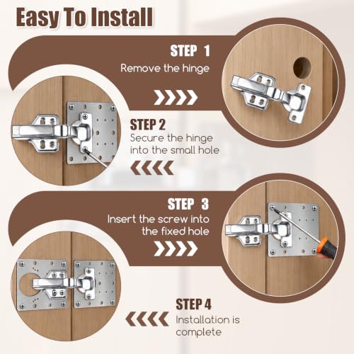 60PCS Cabinet Hinge Repair Plate, Stainless Steel Hinge | Home Repair - Image 5