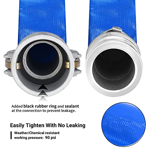 1-1/2" x 50ft PVC Lay Flat Discharge Hose With Aluminum Camlock C - Image 4