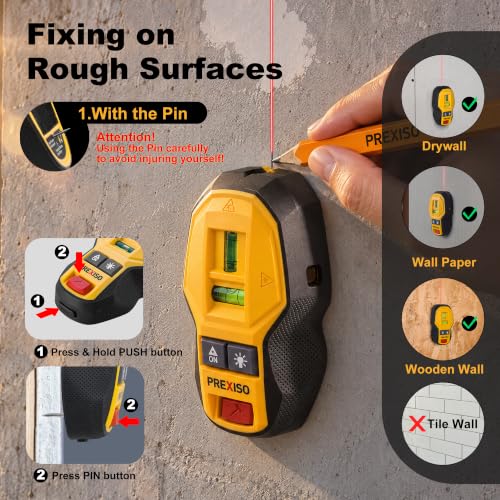 PREXISO 2-in-1 Rechargeable Cross Laser Level & Magnetic Nail - Image 4