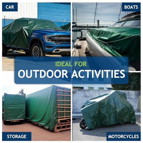 20x30Ft Large Heavy Duty Waterproof Poly Tarp Cover, Green - Image 5