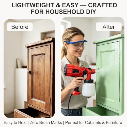 550W Electric HVLP Paint Sprayer 1200ml for Furniture Cabinets - Image 3