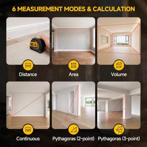 2-in-1 Laser Tape Measure, 197Ft Rechargeable Laser - Image 5