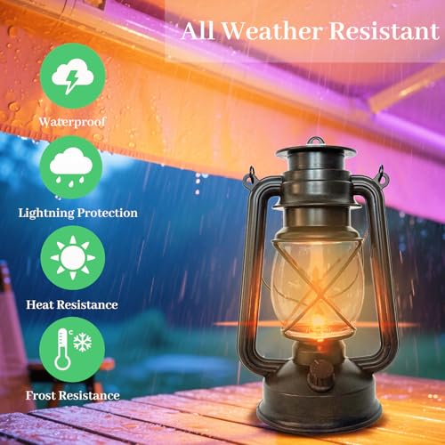 2 Pack LED Vintage Lantern Battery Powered Lanterns - Image 6