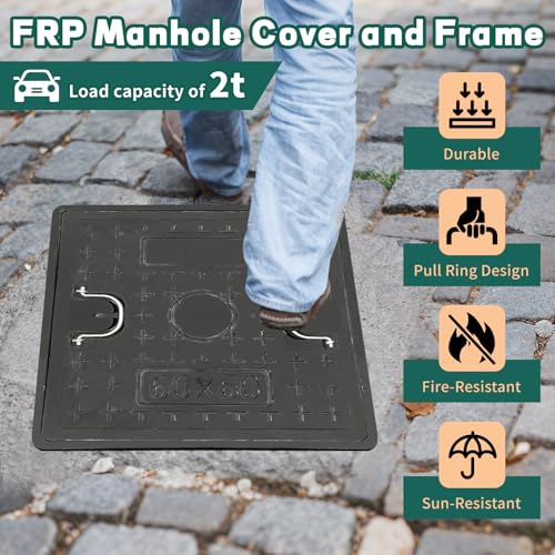 24x24 Inch Square Manhole Cover and Frame, Solid Septic Tank - Image 4