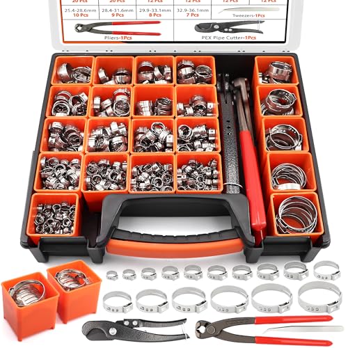 560PCS Single Ear Hose Clamp Kit w/Crimping Pliers | Hand Tools - Image 2
