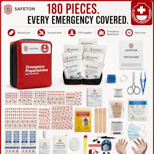 Safeton 180-Piece First Aid Kit, Portable Emergency - Image 4