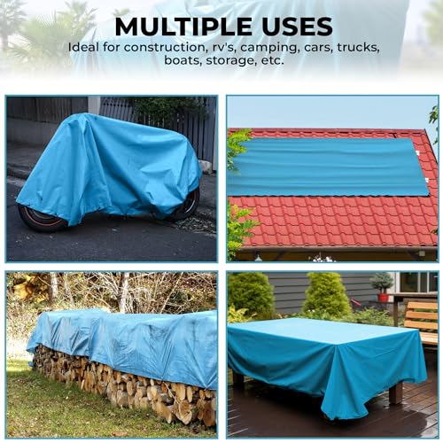 Tarps Heavy Duty Waterproof 20x40 ft, 12 mil Thick Tarp Cover - Image 8
