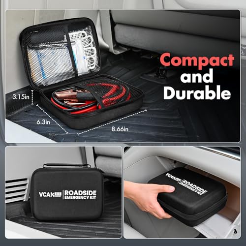 Car Emergency Safety Kit Bag with Jumper Cables, Tire - Image 3