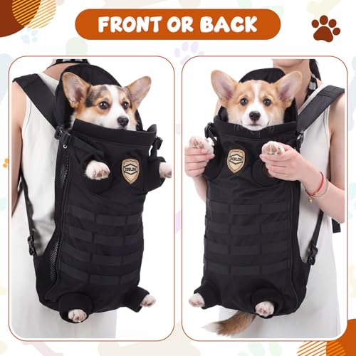 Dog Carrier Tactical Backpack for Medium Large 26-40lbs, Black - Image 5