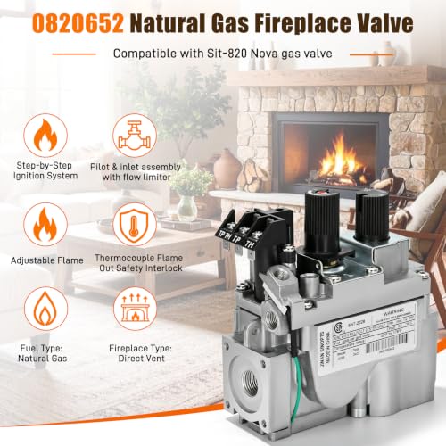 0820652 Natural Gas Fireplace Valve, Compatible with Sit-820 Nova - Image 5