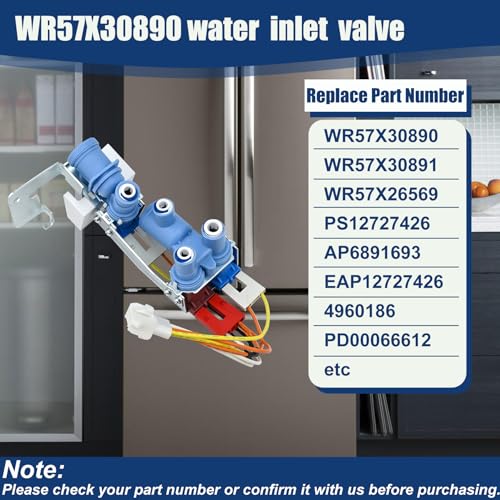 WR57X30890, WR57X30891 Refrigerator Water Inlet Valve Compatible - Image 3