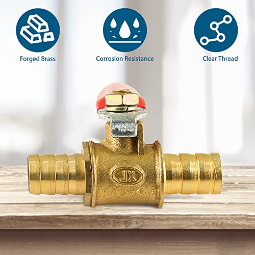 Zorfeter Brass Ball Valve Shut Off Switch 3/8" x 3/8", Pack of 3 - Image 4