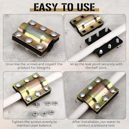4 Pcs 3/4 Inch Pipe Repair Clamp for 0.98-1.06 Inch Outer | Hand Tools - Image 5