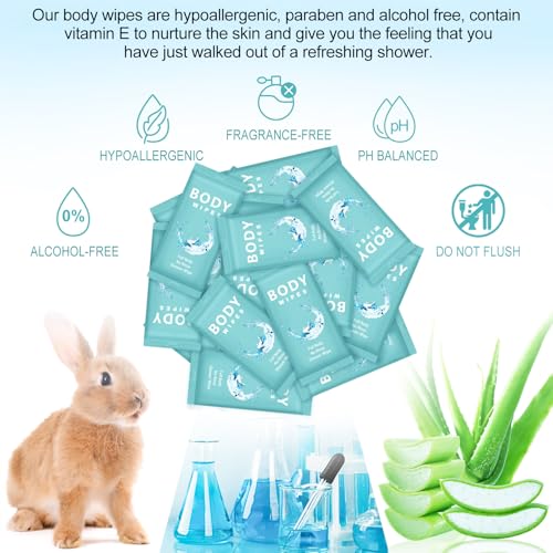 Treela 300 Pcs Large Body Wipes Bulk Deodorant, 7.09" X 9.84" - Image 4