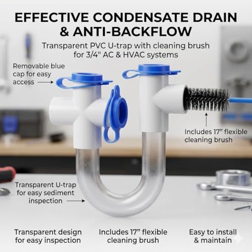 3/4" Standard Condensate Trap with 17" Cleaning Brush PVC - Image 6