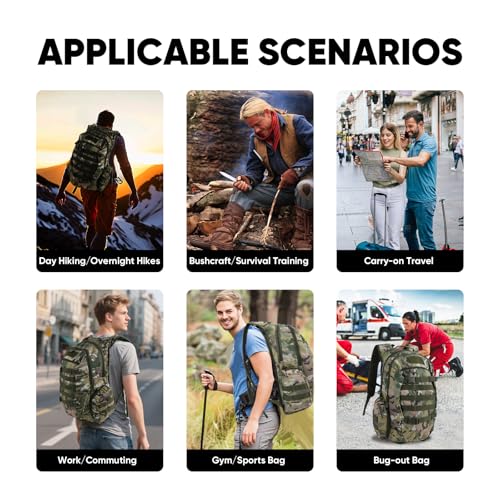 35L Tactical Backpack for Men, MOLLE Military Bug Out Bag - Image 8