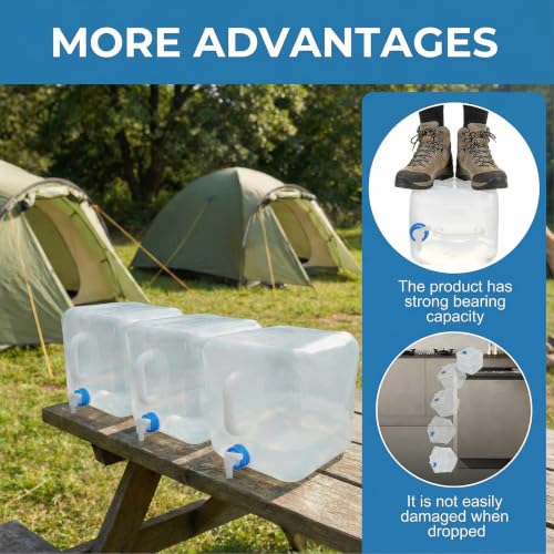 3 Pack 5.3 Gal Collapsible Water Storage Container Jug - Image 5