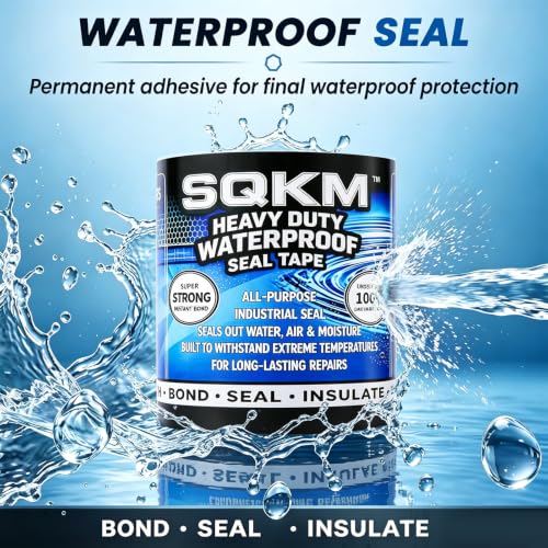 Black Waterproof Tape, Flexible Rubberized Leak Repair - Image 4