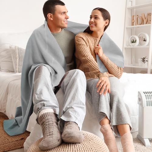 Peryiter 2 Pcs Military Wool Blanket Large 64" x 88" - Image 3