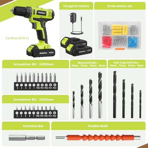 PULITUO'S 20V Cordless Drill/Driver, Electric Screwdriver - Image 3