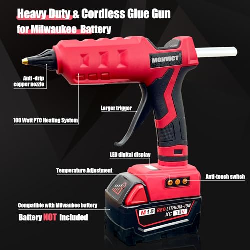 100W Cordless Glue Gun for Milwaukee 18V Battery, Upgraded - Image 5