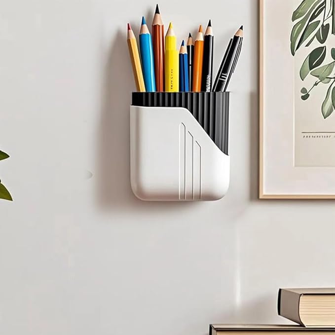 MRPAPA 2-Pack Detachable Wall Storage Organizer with Drain Holes,3.5x2x4 Inch Easy-Clean Adhesive Bathroom & Kitchen Shelf for Toothbrush, Utensils, Razors, Remote Control (White)